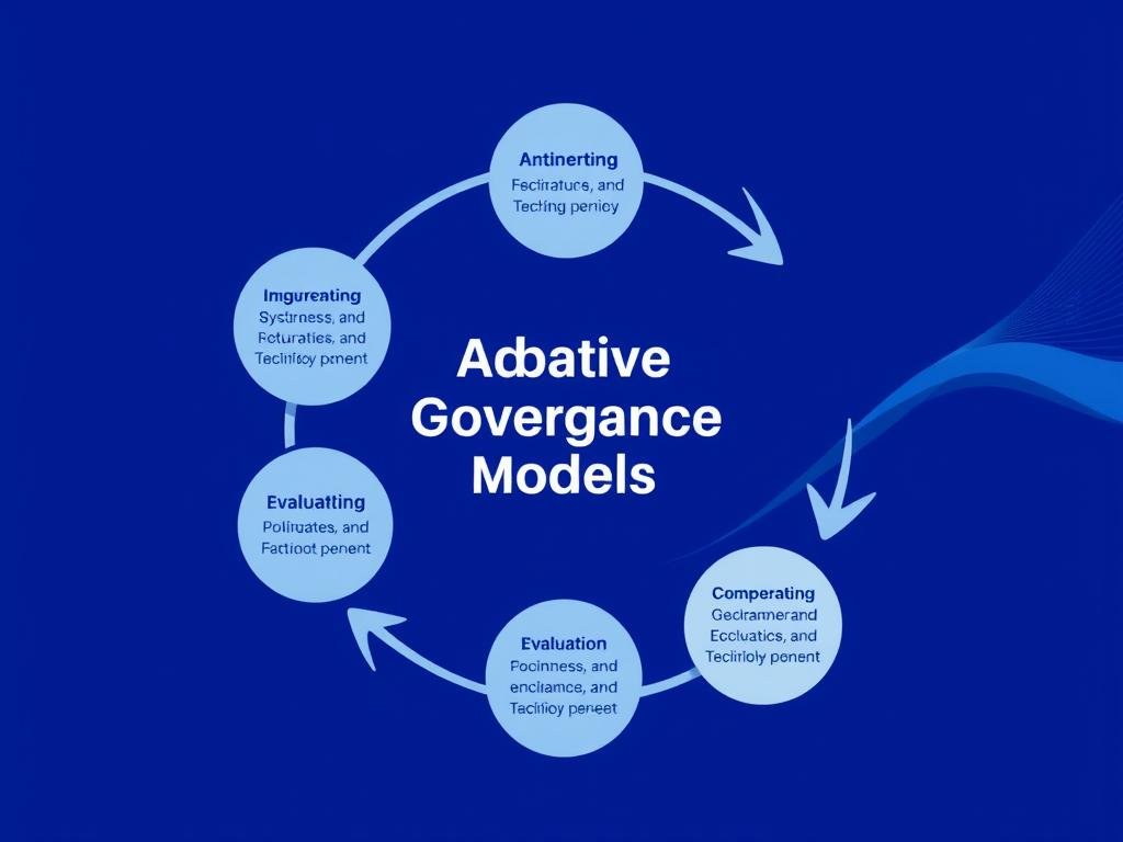 Adaptive governance model showing iterative policy development cycle