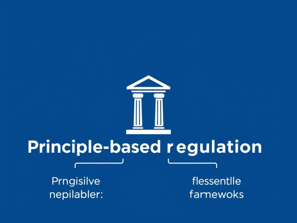 Principle-based regulation visualization showing core principles and flexible implementation