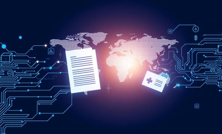 Visual representation of the Convergence of Technology and International Policy showing interconnected digital and policy elements