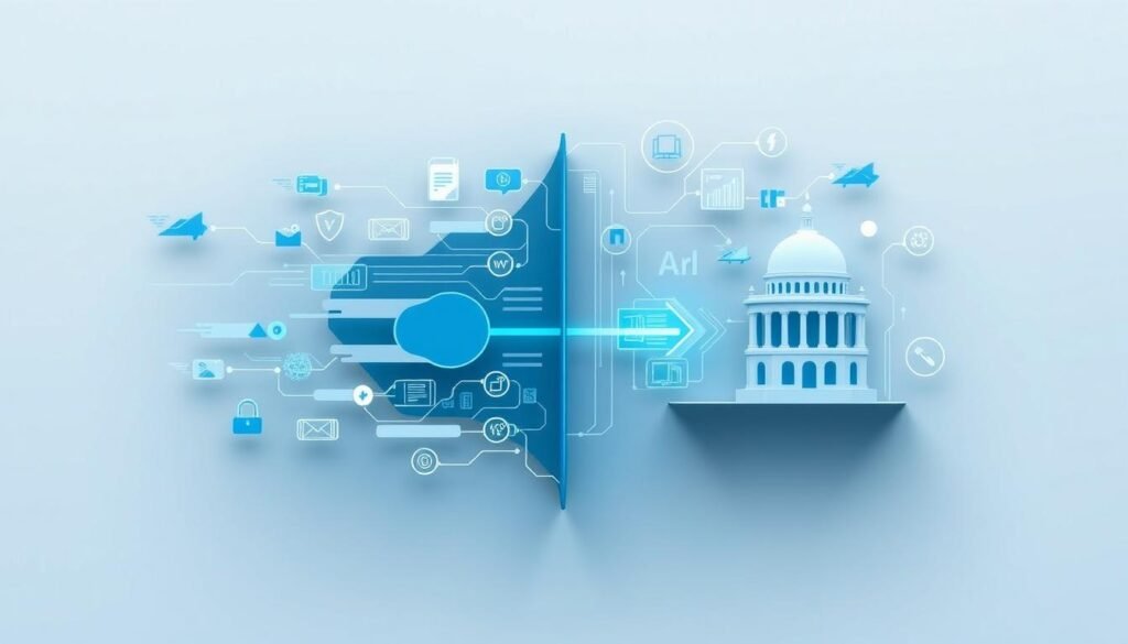 Visual representation of the challenges in aligning fast-paced technology development with slower policy processes